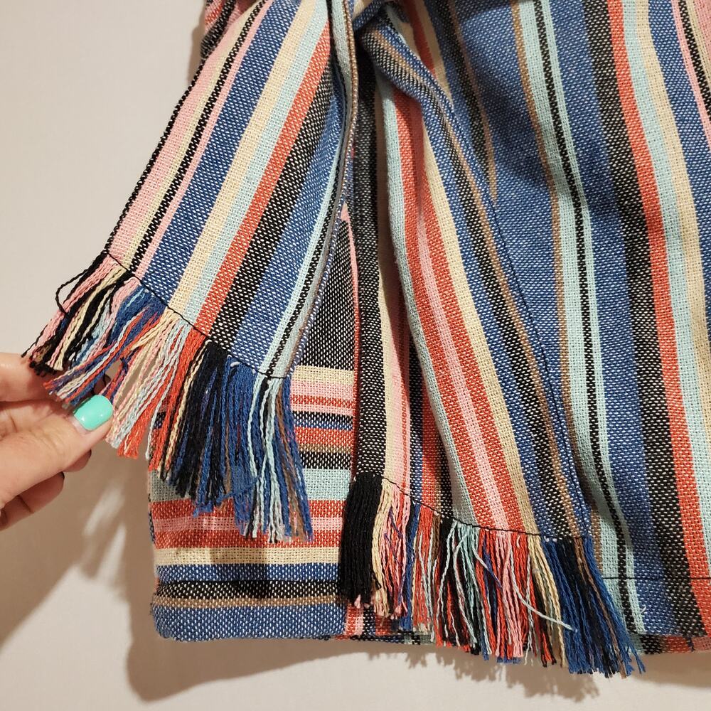 Guess NWT Silas Bordertown Multi Stripe Mini Skirt Womens Size 0 Boho Woven - Picture 5 of 13